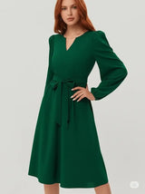 Autunno e inverno Abbigliamento donna europeo e americano manica lunga piccolo scollo a V vestito in pizzo