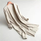 Cozy Knit Open-Front Cardigan for Layering-Apricot-1