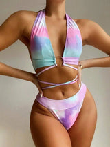 Tie-dye Outer Single Burst Swimsuit Bikini Female Split-1