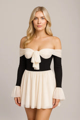 Abito da donna con spalle in tinta