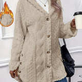 Cozy Hooded Button Cardigan Coat