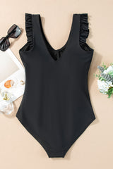 Full Size Ruched V-Neck One-Piece Swimwear-7