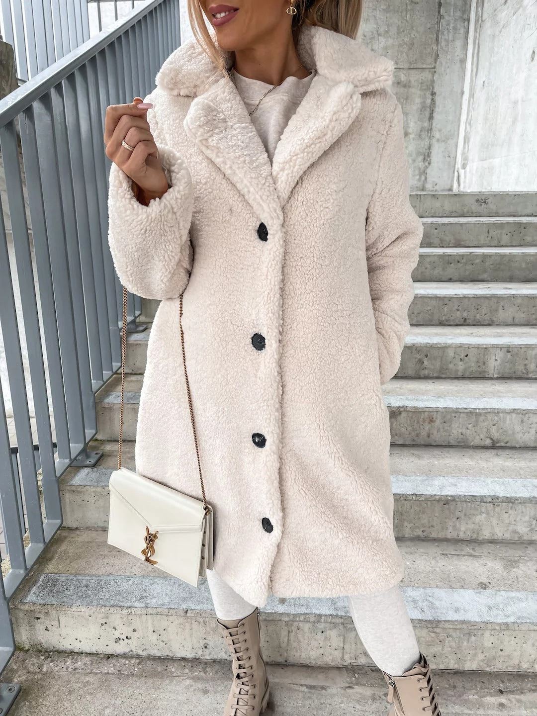 Cozy Chic Lamb Wool Lapel Coat