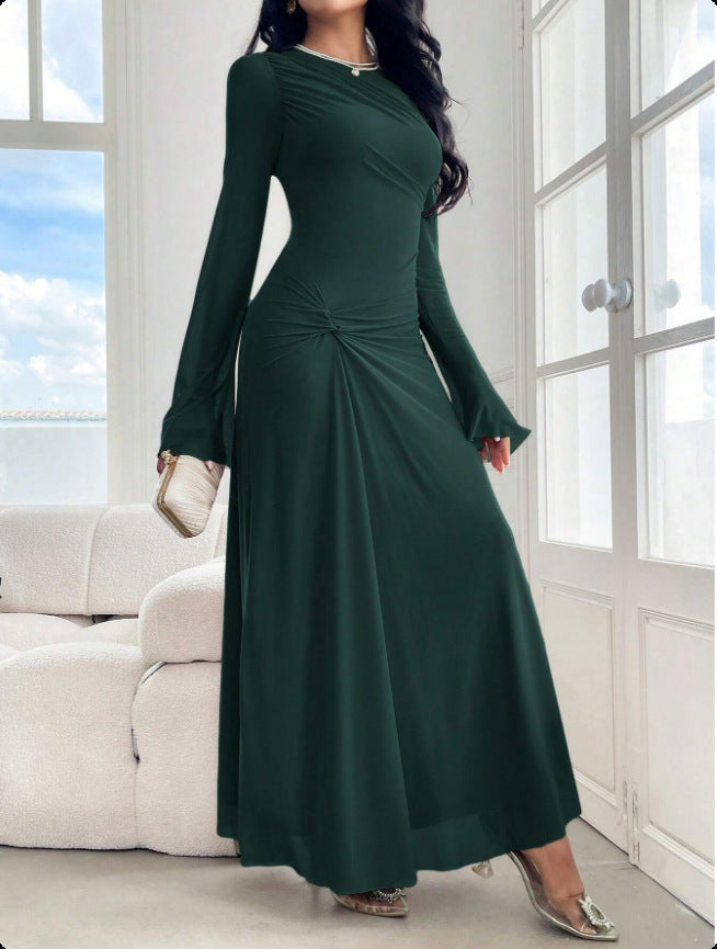 Effortless Elegance Trumpet Sleeve Dress
