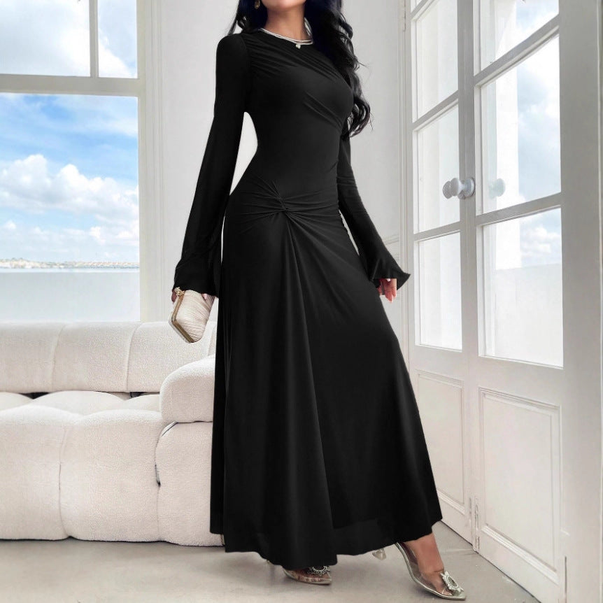 Effortless Elegance Trumpet Sleeve Dress