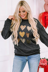 Heart Round Neck Dropped Shoulder Sweatshirt-2