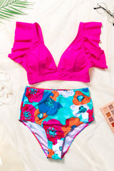 Cropped Swim Top and Floral Bottoms Set-3