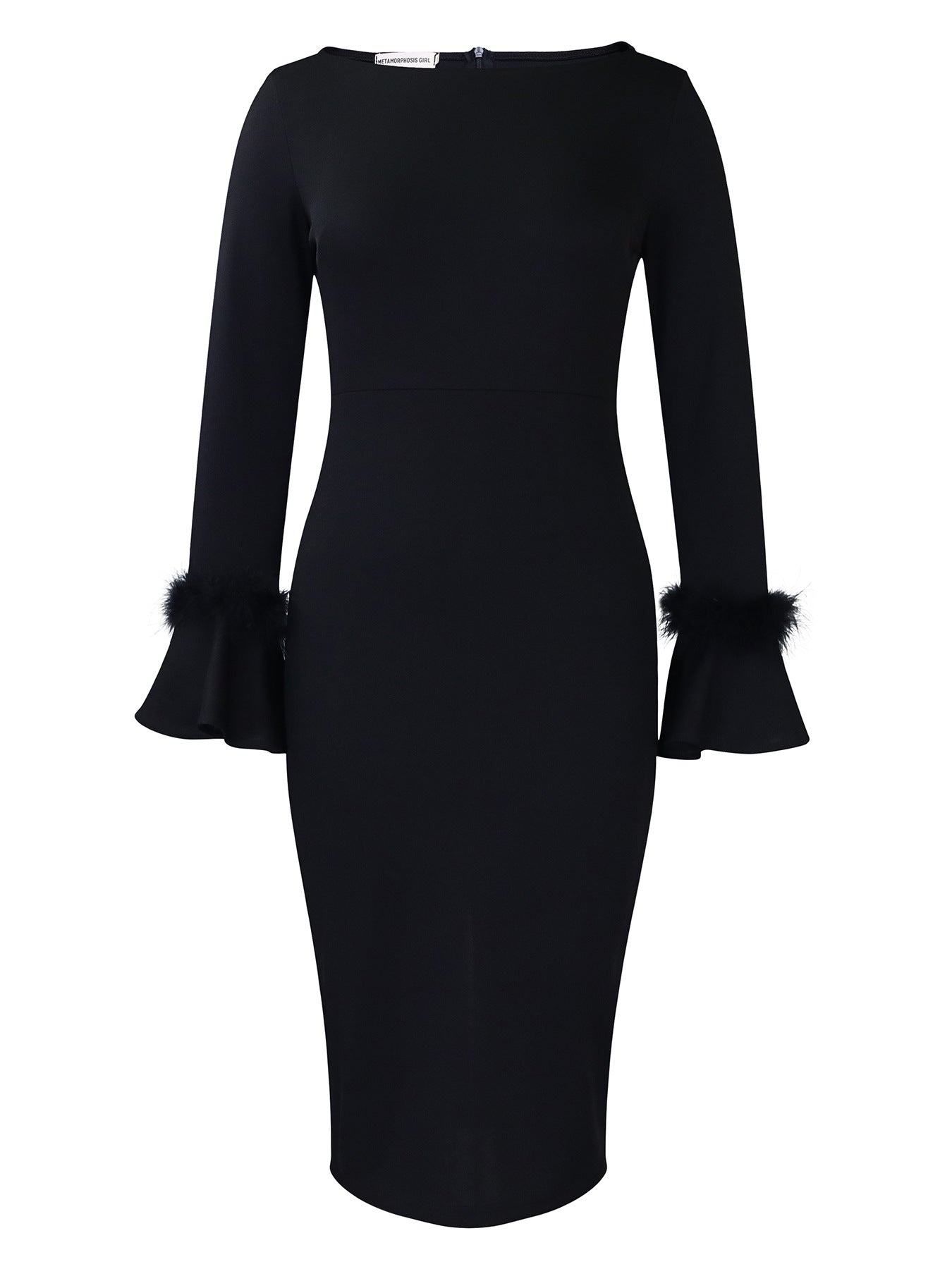 Chic Bell Sleeve Sheath Dress