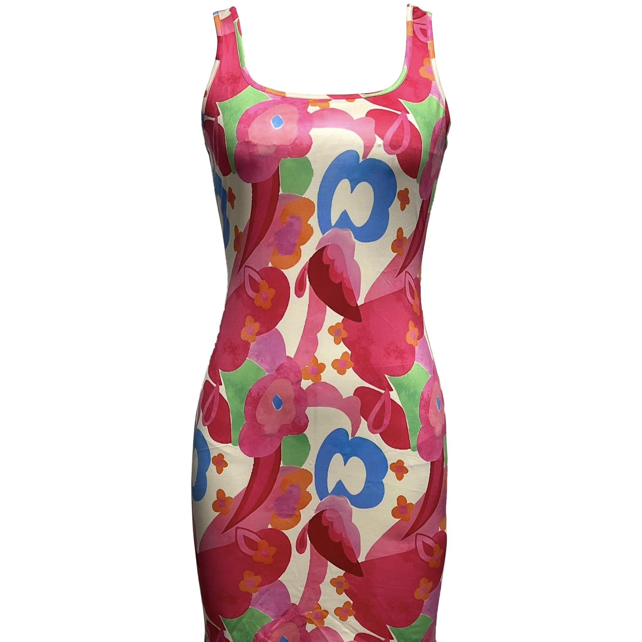 Ladies' Printed Waist-Cinching U-Neck Dress – Casual & Figure-Hugging