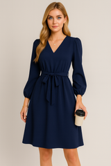 Autunno e inverno Abbigliamento donna europeo e americano manica lunga piccolo scollo a V vestito in pizzo