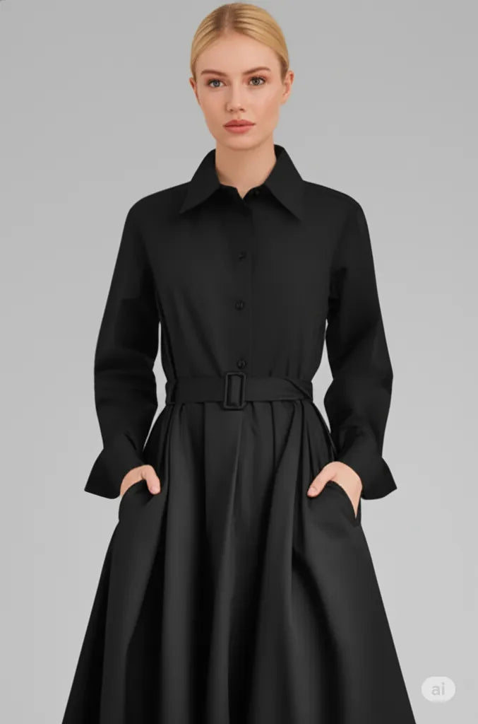 Vestito allentato Donne Elastico Vita Alta Mostra Temperamento Sottile