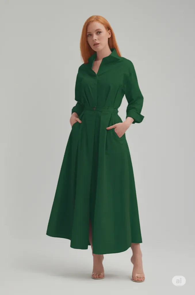 Vestito allentato Donne Elastico Vita Alta Mostra Temperamento Sottile