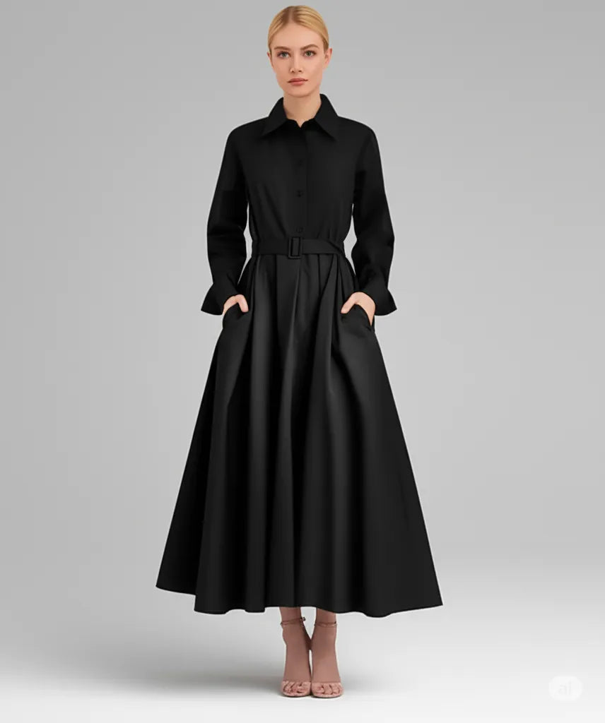 Vestito allentato Donne Elastico Vita Alta Mostra Temperamento Sottile