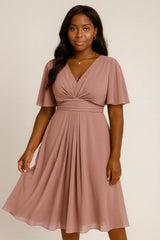 Moda Colore solido e scollatura a V in vita Casual Large