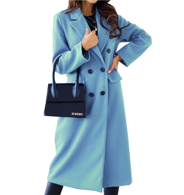Chic Double-Breasted Wool Coat