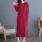 Relaxed Long Sleeve Midi Dress