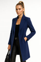 Women’s camel long wool coat – elegant tailored fall jacket for chic style