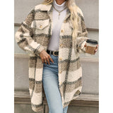 Chic Colorblock Plaid Puffer Jacket