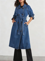 Denim Turtleneck Windbreaker Jacket