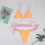 European And American Style Split Swimsuit Bikini-Orange-2