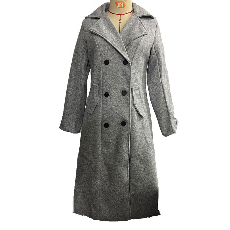 Double-Breasted Wool Midi Coat