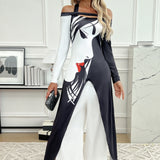 Art Print Wide Leg Jumpsuit