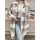 Chic Colorblock Plaid Puffer Jacket