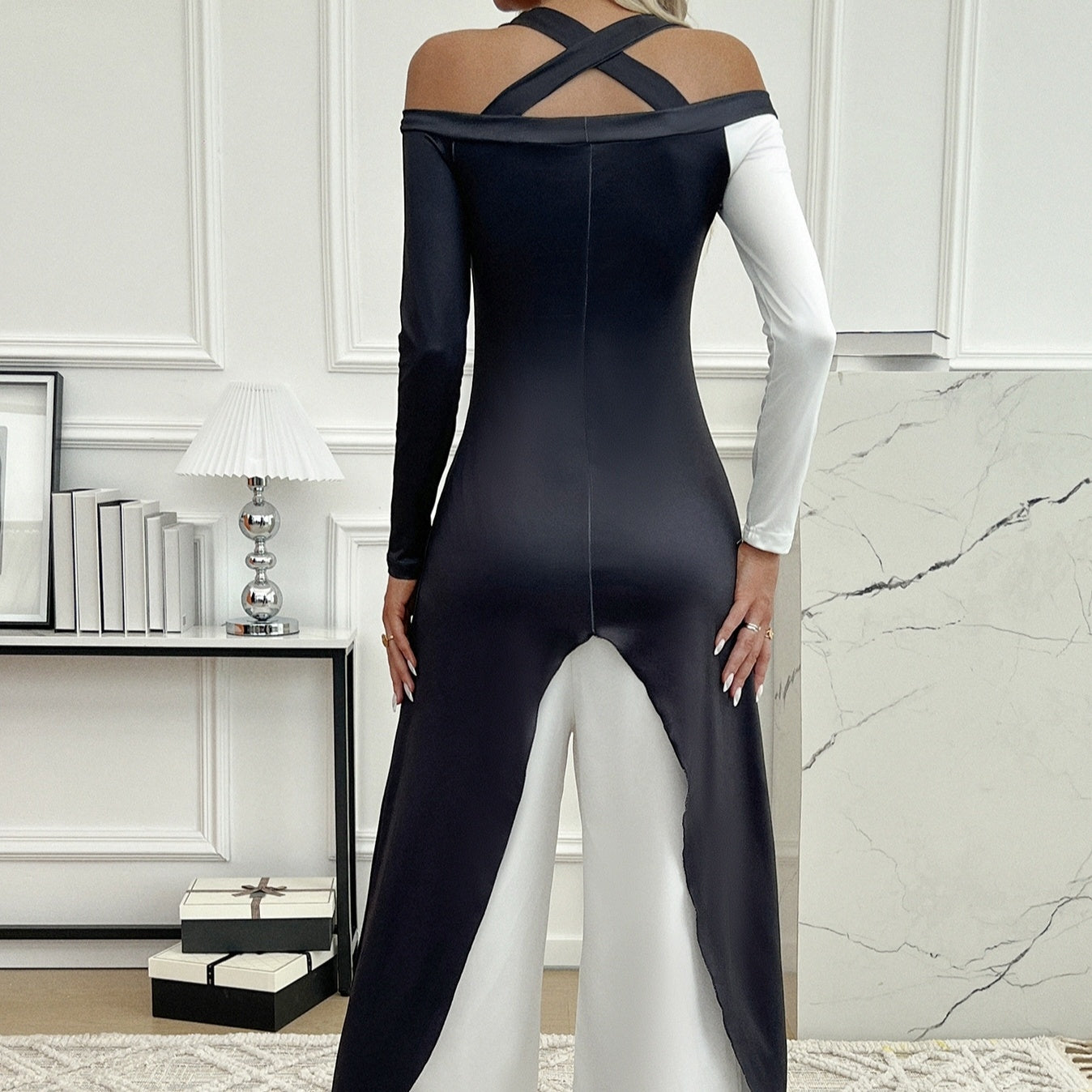 Art Print Wide Leg Jumpsuit