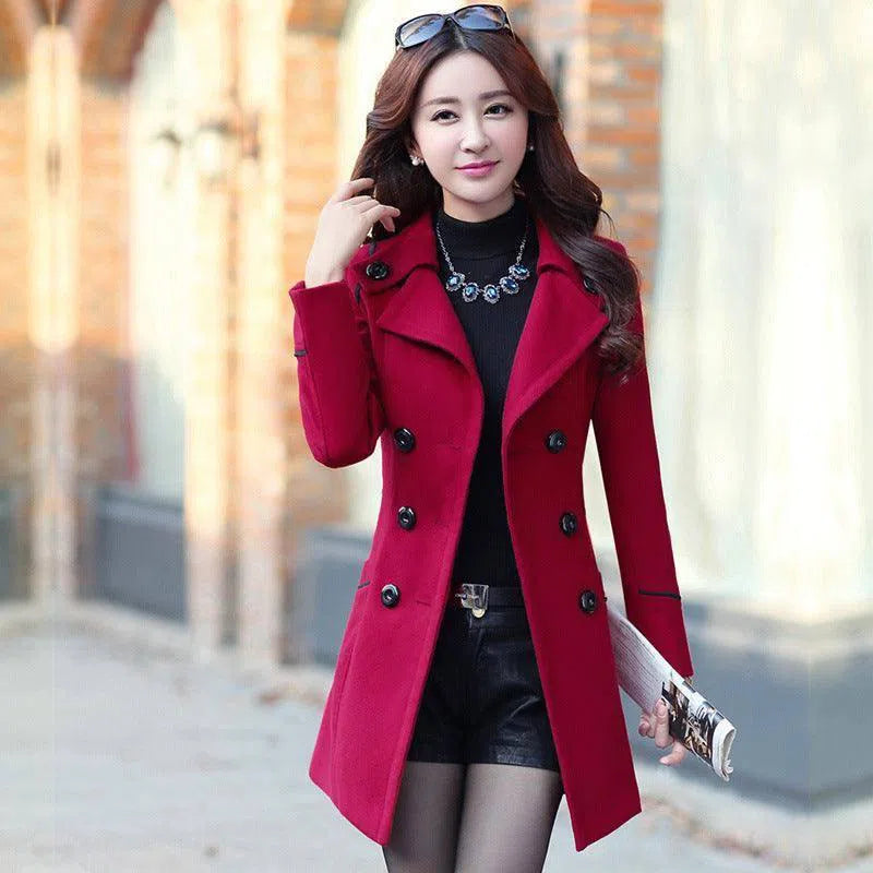 19 Autumn And Winter Korean Style Coat Double-breasted-1