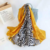 All-in-one Sunscreen Shawl Travel Silk Scarf Women's Beach-12