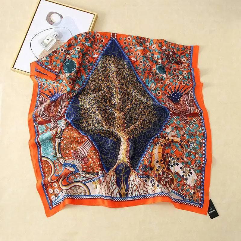 All-in-one Sunscreen Shawl Travel Silk Scarf Women's Beach-6