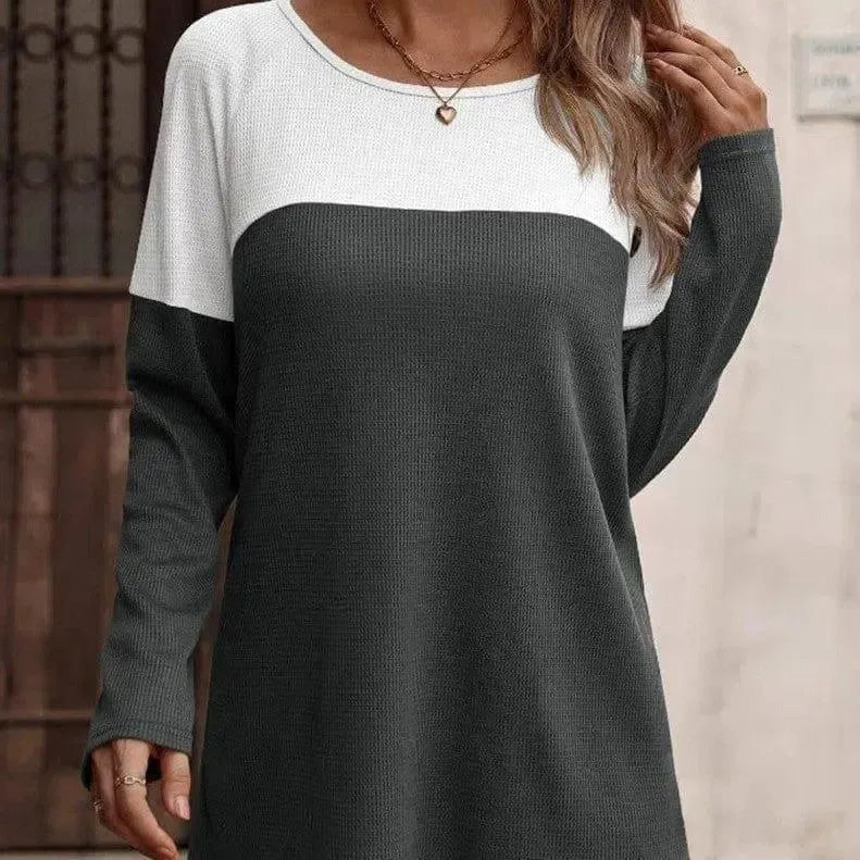 Autumn And Winter Women's Color Matching T-shirt-1