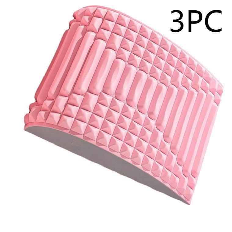 Back Stretcher Pillow Neck Lumbar Support Massager For Neck-Pink 3PC-24