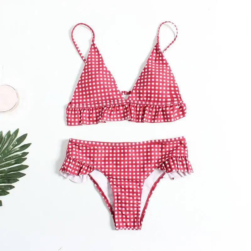 Beach Bikini Shoulder Lash Small Single Shoulder-Red-2