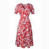 Bohemian Beachwear Dress for Effortless Style-Red-6