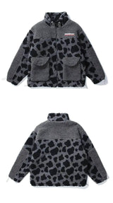 Camouflage Panda Cow Spotted Lamb Wool Coat Men And Women-5