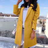 Candy color slim coat suit woman-Yellow-4