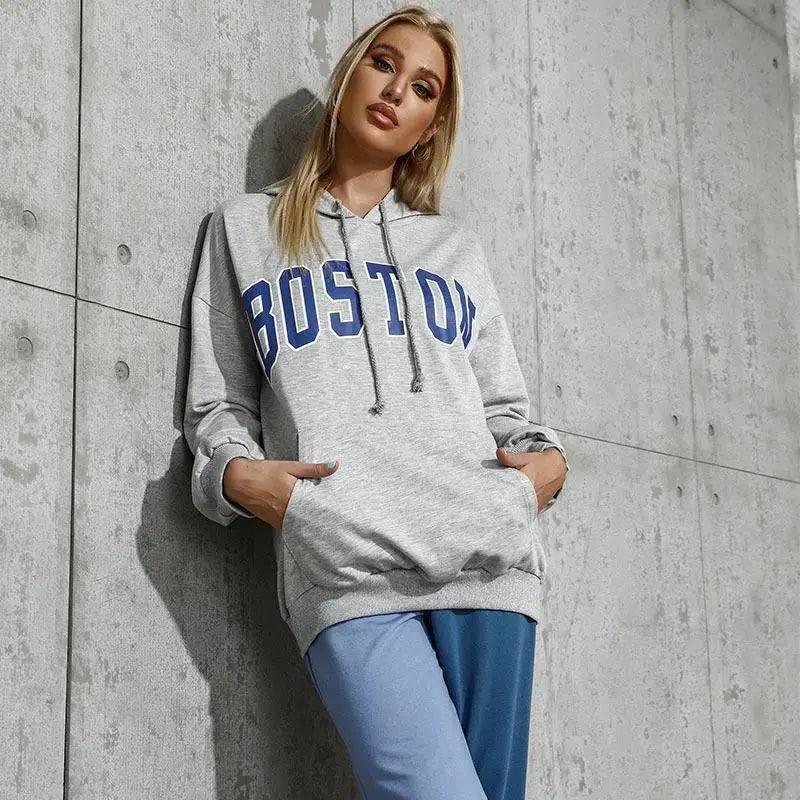 LOVEMI - Lovemi - Casual Hooded Trendy Letter Sweater