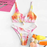 Casual Tie-dye Bikini Split Gradient Color Swimsuit-2