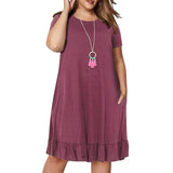 Spring Big size 9XL dress for Fat MM Woman dress Loose solid ruffles plus size women clothing 9xl dress vestidos-light purple-10