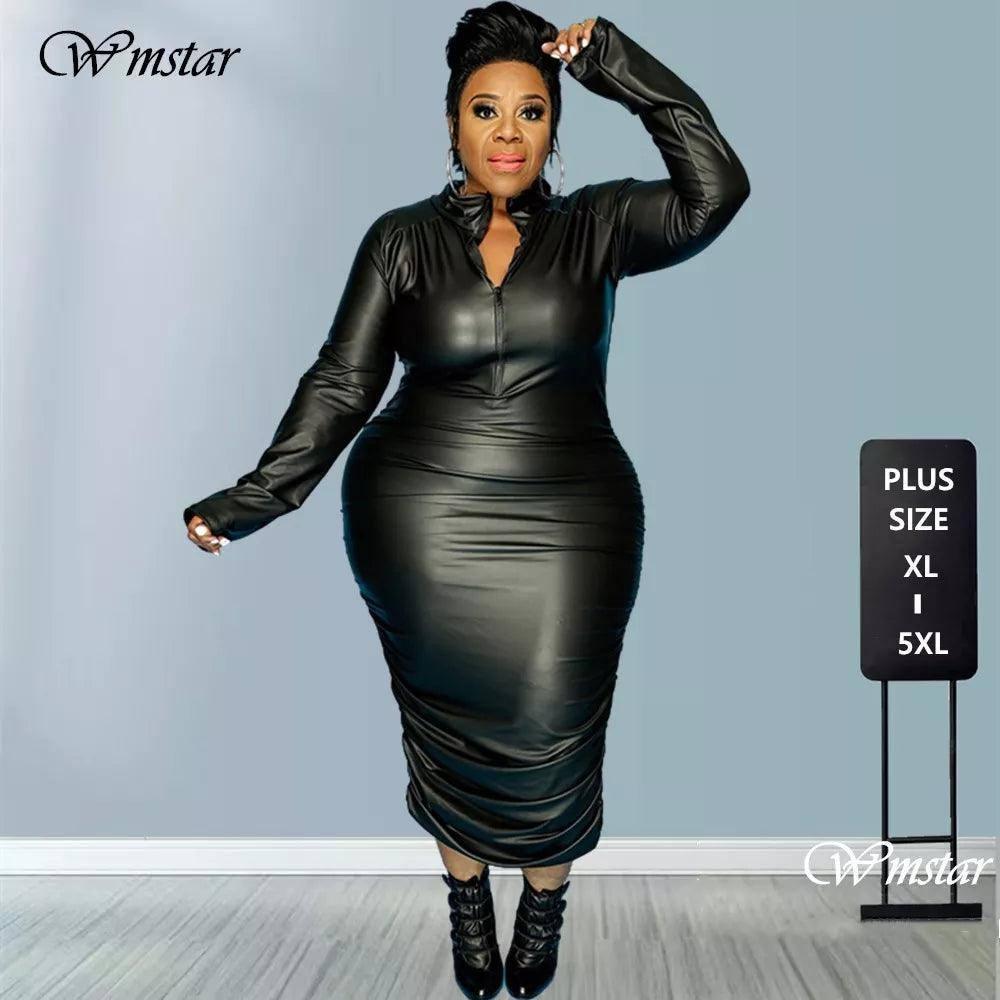 Chic Plus Size Leather Dresses: Find Your Fit XL-5XL-1