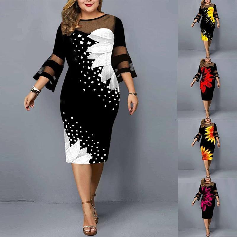 Chic Plus-Size Midi Dress: Elegant & Trendy-2