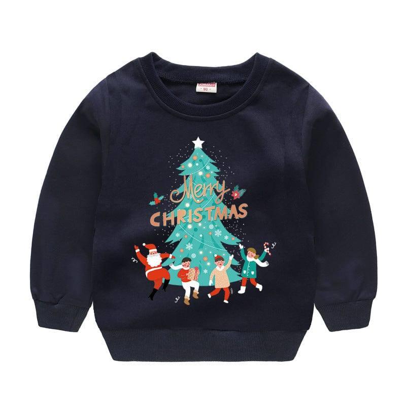 Christmas Casual Children Sweater Holiday Clothing-Black-5