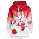 Christmas snowman print sweater-Red-7