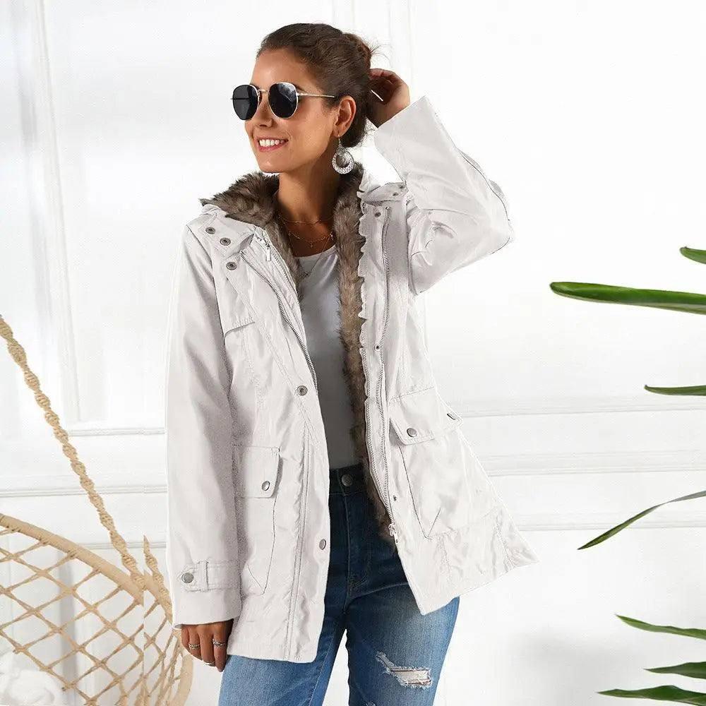 Cross-border Foreign Trade Amazon Cotton-padded Jacket-white-3