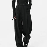 Design Mop Draping Effect Wide-leg Pants-1