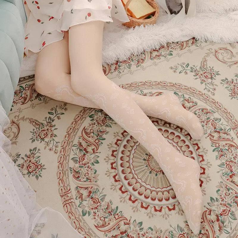 Double-layer Fleece-lined Black Silk Stockings Women-Skin Color-10