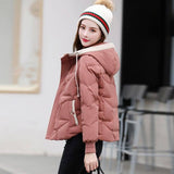 Down Jacket Short Women's White Duck Down Warm-Pink-6