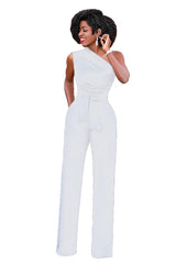 Elegant Blue Jumpsuit for Stylish Evenings-White-10