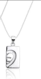 Silver Necklace Qixi Couple Love Buckle-3